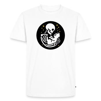 Squelette avec chat - T-shirt Premium bio Homme - blanc - Devant - Nico (187cm)