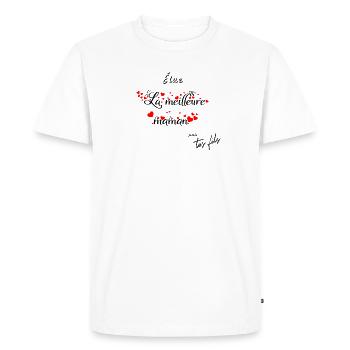 Élue meilleure maman par tes fils (02) - T-shirt Premium bio Homme - blanc - Devant - Nico (187cm)