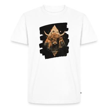 Bovins écossais des Highlands - T-shirt Premium bio Homme - blanc - Devant - Nico (187cm)