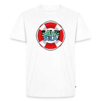 Save the sea - T-shirt Premium bio Homme - blanc - Devant - Nico (187cm)