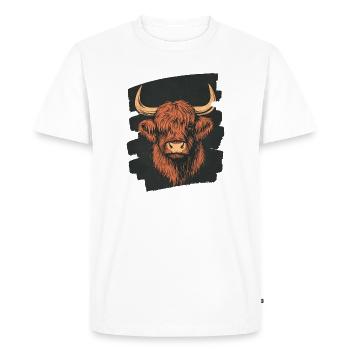 Bovins écossais des Highlands - T-shirt Premium bio Homme - blanc - Devant - Nico (187cm)