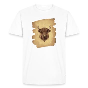 Scottish Highland cattle - Men's Premium Organic T-Shirt - white - Front - Nico (187cm)