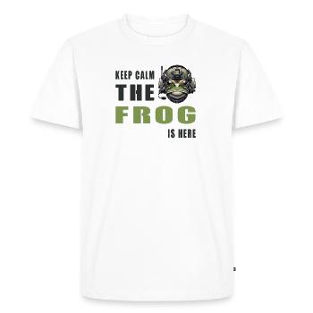 Fighting Frog – Keep Calm Style - Men's Premium Organic T-Shirt - white - Front - Nico (187cm)