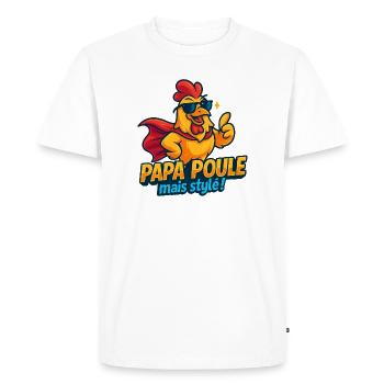 Poulet Style Mode Chic - T-shirt Premium bio Homme - blanc - Devant - Nico (187cm)