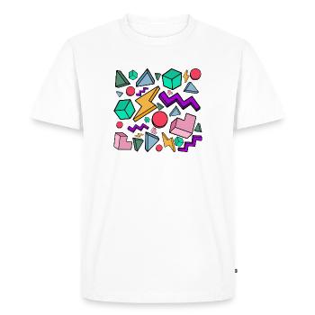 80s Aesthetic Vintage Retro - Men's Premium Organic T-Shirt - white - Front - Nico (187cm)