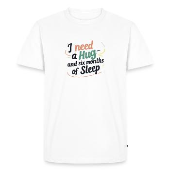 J’ai besoin d’un câlin - T-shirt Premium bio Homme - blanc - Devant - Nico (187cm)