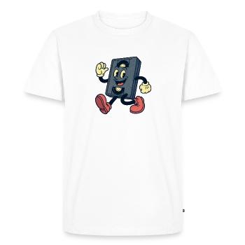 Cassette VHS heureuse - T-shirt Premium bio Homme - blanc - Devant - Nico (187cm)