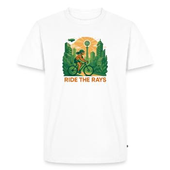 Chevauchez les Rays - T-shirt Premium bio Homme - blanc - Devant - Nico (187cm)