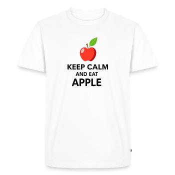 Keep Calme, Mange des pommes - T-shirt Premium bio Homme - blanc - Devant - Nico (187cm)