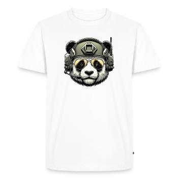 Panda Military Army Design - T-shirt Premium bio Homme - blanc - Devant - Nico (187cm)