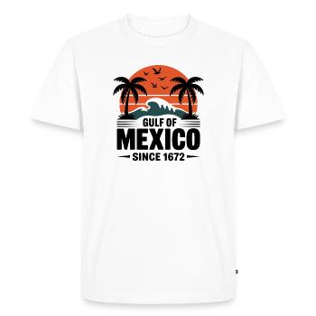 Gulf of Mexico Since 1672 Retro Beach Vibes - T-shirt Premium bio Homme - blanc - Devant - Nico (187cm)