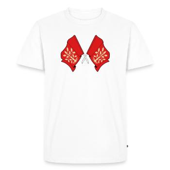 Drapeaux croisés de la conception symbolique d’Agder - T-shirt Premium bio Homme - blanc - Devant - Nico (187cm)