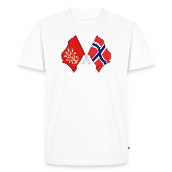 Drapeaux croisés : Agder et la Norvège ensemble - T-shirt Premium bio Homme - blanc - Devant - Nico (187cm)