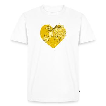 Aimer l’Europe : carte jaune de l’Europe dans un cœur - T-shirt Premium bio Homme - blanc - Devant - Nico (187cm)