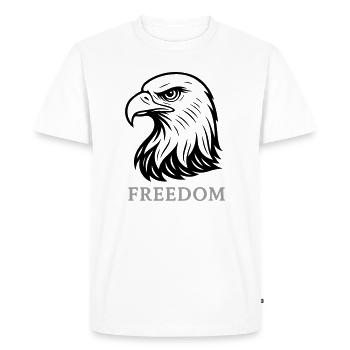 Aigle, Tête d’aigle, Liberté, - T-shirt Premium bio Homme - blanc - Devant - Nico (187cm)