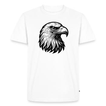 Majestic Eagle Head - Men's Premium Organic T-Shirt - white - Front - Nico (187cm)