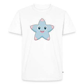 Étoile de mer joyeuse et souriante - T-shirt Premium bio Homme - blanc - Devant - Nico (187cm)
