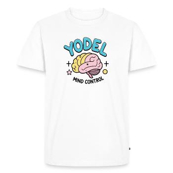 Contrôle de l’ Yodel - T-shirt Premium bio Homme - blanc - Devant - Nico (187cm)