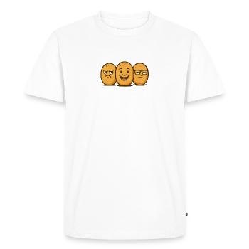 Brötchenbande – Des visages de pain cool dans un style rétro - T-shirt Premium bio Homme - blanc - Devant - Nico (187cm)