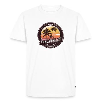 Zamboanga City Philippines Plage Palmiers Design - T-shirt Premium bio Homme - blanc - Devant - Nico (187cm)