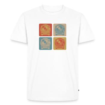 Platine vinyle Vintage - T-shirt Premium bio Homme - blanc - Devant - Nico (187cm)