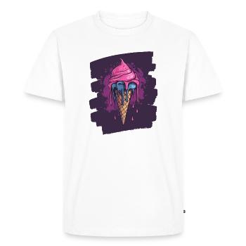 Crème glacée Crème glacée - T-shirt Premium bio Homme - blanc - Devant - Nico (187cm)