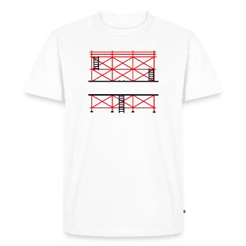 Bannière d’échafaudage pour constructeur d’échafaudages - T-shirt Premium bio Homme - blanc - Devant - Nico (187cm)