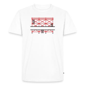 Bannière d’échafaudage pour constructeur d’échafaudages - T-shirt Premium bio Homme - blanc - Devant - Nico (187cm)