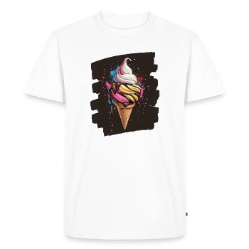Crème glacée Crème glacée - T-shirt Premium bio Homme - blanc - Devant - Nico (187cm)