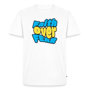 La foi plutôt que la peur - T-shirt Premium bio Homme - blanc - Devant - Nico (187cm)