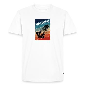 Vaisseau spatial Vintage Design - T-shirt Premium bio Homme - blanc - Devant - Nico (187cm)