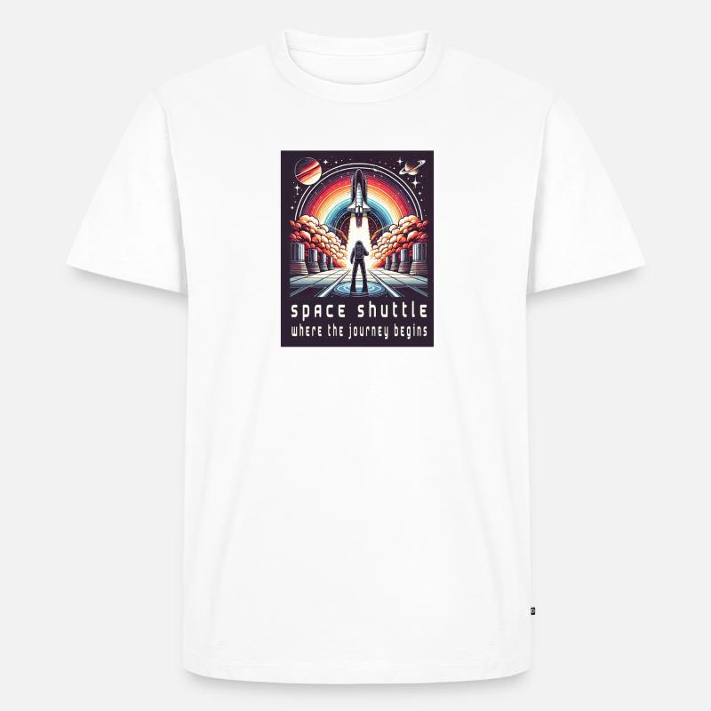 Space Shuttle - Die Reise beginnt - Männer Premium Bio T-Shirt - Weiß