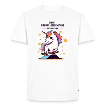 Planche à roulettes Licorne - T-shirt Premium bio Homme - blanc - Devant - Nico (187cm)