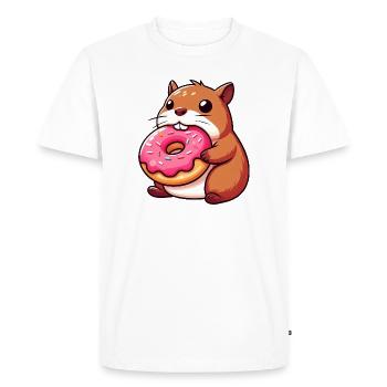 Mignon Capybara Hamster Cochon d’Inde Dessin animé - T-shirt Premium bio Homme - blanc - Devant - Nico (187cm)