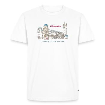 Munich Deutsches Museum Hand Drawing - Men's Premium Organic T-Shirt - white - Front - Nico (187cm)