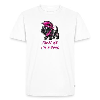 Scottish Terrier Punk Music - Men's Premium Organic T-Shirt - white - Front - Nico (187cm)