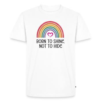 Mois de la fierté LGBTQ - Né pour briller, pas pour se cacher - T-shirt Premium bio Homme - blanc - Devant - Nico (187cm)