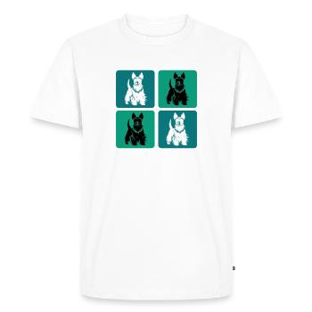 Scottish Terrier Vintage Design - T-shirt Premium bio Homme - blanc - Devant - Nico (187cm)