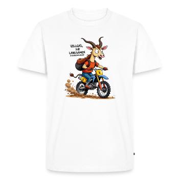 Taureau de motocross - T-shirt Premium bio Homme - blanc - Devant - Nico (187cm)