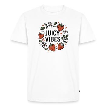Juicy Vibes - Strawberry Summer Style - Men's Premium Organic T-Shirt - white - Front - Nico (187cm)
