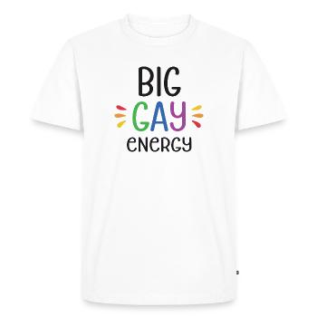 LGBTQ Pride Month - Big Gay Energy - Men's Premium Organic T-Shirt - white - Front - Nico (187cm)