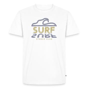 Surf Stoked Club - Vague de surf - T-shirt Premium bio Homme - blanc - Devant - Nico (187cm)