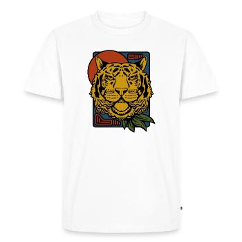 tigre sauvage d’Asie - Illustration de la tête de gros chat - T-shirt Premium bio Homme - blanc - Devant - Nico (187cm)