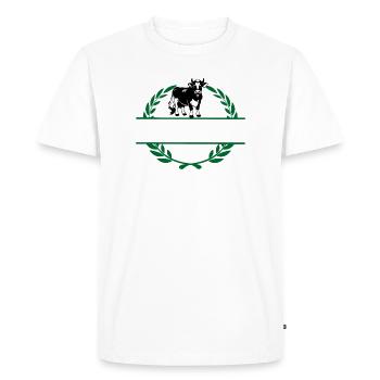 Vache laitière avec son propre nom - T-shirt Premium bio Homme - blanc - Devant - Nico (187cm)
