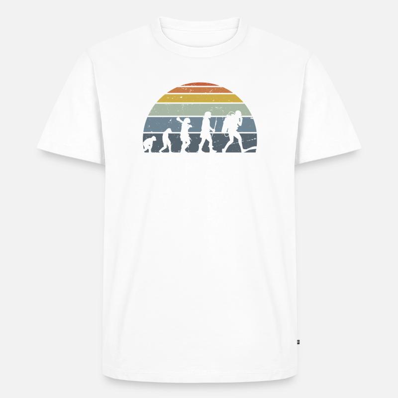 Die Evolution des Silhouettendesigns der Menschheit - Männer Premium Bio T-Shirt - Weiß