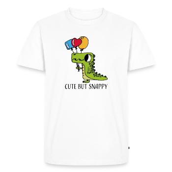 Mignon mais vif - Dessin animé drôle de crocodile - T-shirt Premium bio Homme - blanc - Devant - Nico (187cm)