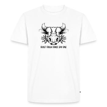 Tête de taureau - T-shirt Premium bio Homme - blanc - Devant - Nico (187cm)