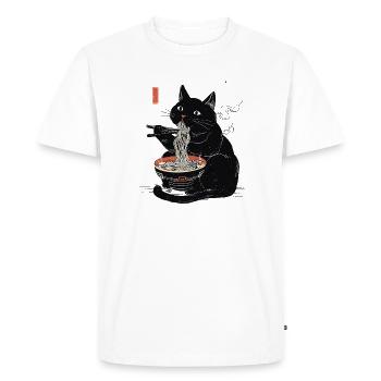 Ramen Kitty - T-shirt Premium bio Homme - blanc - Devant - Nico (187cm)