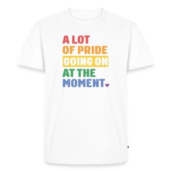 LGBTQ Pride Month - A Lot of Pride - Men's Premium Organic T-Shirt - white - Front - Nico (187cm)
