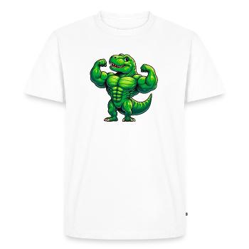 Strong kite trainer with muscle design - Men's Premium Organic T-Shirt - white - Front - Nico (187cm)